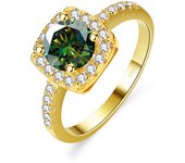 JoyceJelly 22 choices Sterling Silver 925 Rings With 1CT Colorful Moissanite Ring Plated 14K Gold Luxury Jewelry For Engagement