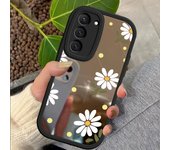 Chrysanthemum Fasion Mirror Surface Phone Case For Samsung Galaxy A73 A72 A71 S23 S22 S21 S20 FE Plus 5G Makeup Coque Cover