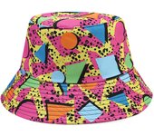 Gorro Pescador Retro de los Años 80 y 90 Plegable con Visera para Exteriores Bucket Hat Reversible Divertido para Verano Playa Pesca Hombre Sombrero de Pescador Mujer