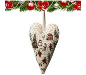 Kit de bordado de adornos navideños con forma de corazón para bordar a mano, adorno colgante para árbol de Navidad con bordado a mano, kits de punto de cruz con forma de corazón con agujas e hilo