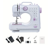 Cecodadi-Máquina de Coser Portátil con 12 Puntadas, Mini Máquina de Coser con Pedal, 2 Carretes, Aguja de Recambio, Fácil de Usar y Práctica (EU 220V)