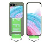 Fashion Personality Woven Wrist Strap Phone Case For Samsung Galaxy Z Flip 5 4 3 Soft Silicone Cover For Samsung Z Flip 5 Fundas