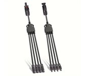 1 Pair, 12Awg Solar Panel Y Branch Parallel Cable, 1 to 3 Solar Parallel Connector, Parallel Connector Wire Plug Kit for Solar