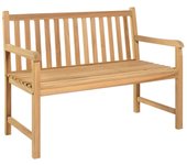 vidaXL Banco de jardín de madera maciza de teca 114 cm
