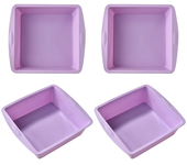 1/4Pcs Silicone Square Cake Plate Non-Stick Brownie Pot with Anti-Slip Handle Oven and Air Fryer Safe Perfect for Baking Cakes