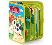 Libro Sensorial Montessori Granja - Juguete Tela Fieltro para Bebés 1-4 años | Motricidad Fina + Aprendizaje Animales