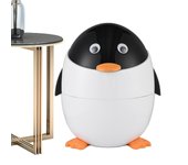 Cubo de basura de pingüino, cubo de basura ABS para habitación de niños | Bote de basura pingüino | Lindo bote de basura de pingüino | Can Papelera con forma de animal, papelera para coche, hogar, do
