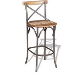 vidaXL Taburete de barra de cocina madera maciza reciclada