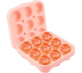 Molde de silicona para hielo, reutilizable, rose color, Tapa sin BPA, Molde esférico para hielo, ideal para Bebidas alcohólicas, cóctiles y Whisky (Rose)