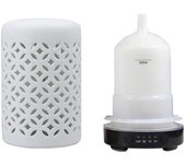 Ceramic Ultrasonic Air Humidifier Timing Function Aroma Diffuser Desktop Essential Oil Diffuser Room Scent Diffuser with Lights
