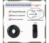 Luggage PU Rubber Wheel Replacement Accessories Repair Trolley Suitcase Travel Password Box Wear-Resistant Compression Rollers