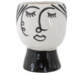Jarrón Decorativo Cara 32, Porcelana, Blanco, 14x14x18,2 cm