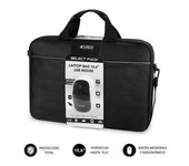 Maletín + Ratón Subblim Select Pack para Portátiles hasta 15.6"/ Cinta para Trolley/ Negro
