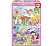 Puzzle 2X48 piezas Mundo de Fantasía (Educa 19993)