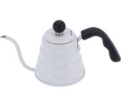 Cafetera manual de acero inoxidable de 600 ml con pico largo, color blanco, para uso en el hogar y la oficina