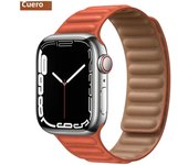 Leather Link for Apple Watch Band 45mm 41mm 40mm 44mm 49mm Original Magnetic Loop Bracelet IWatch Series 8 Ultra 3 SE 6 7 Strap
