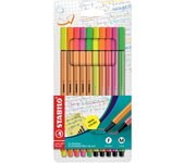 STABILO Fiber Pen bolígrafo 68 / punta fina 88, caja de 10