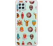 Funda compatible con Samsung Galaxy A22 4G - Patron mascaras africanas