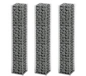 vidaXL 3x Cestas Muros de Gaviones Pared Alambre Acero Galvanizado Multitalla