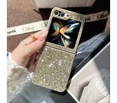Rhinestone Glitter Sequins Trim Phone Case for Samsung Galaxy Z Flip 6 5 4 3 5G Soft TPU Frame Shockproof Cover for Galaxy Flip6