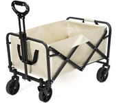 Carro Plegable con Ruedas Grandes und Manija Ajustable, Carro Transporte para Jardín, Playa, Camping, Capacidad de Carga 80 KG