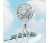 Ventilador de mano VHV - Ventilador portátil recargable - Negro - Ventilador de mesa inalámbrico - Mini ventilador para cochecito - 3 modos - Mini ventilador - Ventilador para festivales - Ventilador pulpo