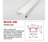 50CM LED Strip Light  Aluminium Profile Channel Silvery Black Diffuser PC Cover for 8mm/10mm/12mm Bar Cabinet Linear Lamp Decor