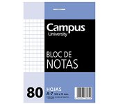Campus University PB074R - 050 - Bloc de notas perforado cuadriculado, A7 - pack de 10 bloc