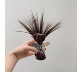 Sweet Metal Butterfly Hair Clip Claws Half-Tied Feather Shuttlecock Headdress Grab Clip Hot Girl Hair Clip Wig Accessories
