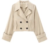 EDSA Women Cropped Trench Coat Long Sleeve Spring Jackets for Women Elegant Ladies Jacket In Outerwear