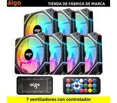 Aigo AM12 Rgb Fan Ventoinha PC Controladora 120mm Computer Case Fan Kit 6pin Water Cooler CPU Cooling Fans Argb 12cm Ventilador