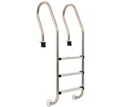 vidaXL Escalera de piscina 3 peldaños acero inoxidable 304 120 cm