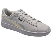 Zapatillas Deportivas Para Niñas, Marca Puma, En Color Blanco Y Plata. Puma