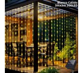 300leds Solar Curtain Light LED Outdoor Waterproof Christmas Garland Fairy String Lights Decoration Wedding Party Garden Yard