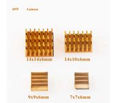 4pcs Aluminum Heatsink Cooler Kit Radiator Cooling for Raspberry Pi B+ 2/3/4 with Adhesive Tape
