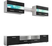 vidaXL Mueble de salón de TV con luces LED 5 piezas, Mueble de Salon, Mueble TV, Mueble TV salon, Mesa de TV, Mueble tele