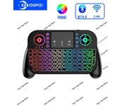 RGB Mini Keyboard Bluetooth 5.0 Keyboard 2.4G Wireless Keyboard Dual-mode Rechargeable Keyboard with Touchpad for Android TV Box