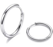 2/6Pcs Huggie Hoop Earrings for Women Men -  Stainless Steel Hoop Earrings for Cartilage Tragus Helix Daith Piercing Jewelry