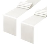Paquete de 12 Caminos de Mesa de satén Deep Pink de 12x108 pulgadas, Caminos de Mesa para banquetes de Boda y Fiestas de cumpleaños