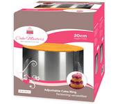 Glotomania Molde Redondo Ajustable Cake Masters - 20 Cm | Marco Ajustable | Acero Inoxidable | Apto para Uso Alimentario | Lavavajillas