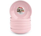 Plastic Forte - Juego de 6 Platos Stilo Redondos 16 cm Reutilizables. Ideal Fiestas. Rosa
