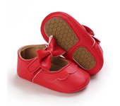 PU Bow Girl Baby Shoes Cute Soft Sole Flat Shoes First Walkers Preschool Princess Shoes White Baptist Shoes Baby Bed Shoes