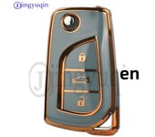 jingyuqin TPU 2/3Buttons Auto Key Shell Case Cover For Toyota Auris Corolla Avensis Verso Yaris Aygo Scion TC IM Car Accessories