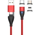 100W USB C Magnetic Charging Cable Fast Charger 3 in 1 USB Wire Cord For iPhone 12 11 Pro Xiaomi Samsung Macbook iPad