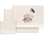 Danielstore Sabanas Cuna Bebe Sabanas Coralina Sabanas Cuna para Bebes Cuna Standard 60X120 Sabanas de Invierno Extrasuave Calida y Mullida Osos Volamos Baby