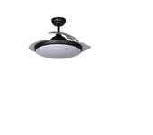 Ledkia Ventilador de Techo LED Kourak Negro 106cm Motor DC con LED Incorporado 36W