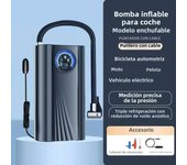 Portable Inflatable Air Pump Car Tire Inflator Wireless Compressor with Barometer Electric Suitable for Motorcycle Bicycle Ball