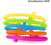 Jesus Bracelets Cross Macaron-colored Beaded Silicone Bracelets Gifts For Women Men Girls Boys Kids Aldult