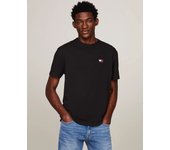 Camiseta Tommy Jeans Con Parche Bordado Negra Hombre Dm0dm17995bds Negro