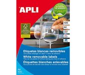 APLI 3053 - Etiquetas blancas removibles 48,5 x 16,9 mm 100 hojas